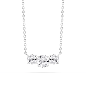 1 ctw Round Lab Grown Diamond Classic Three Stone Pendant - 16-18 Inches