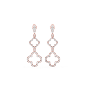 1 ctw Round Lab Grown Diamond Clover Drop Earrings