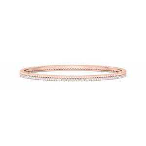 1 ½ ctw Round Lab Grown Diamond Double Row Bangle Bracelet  - 7.25 Inches