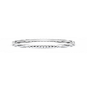 1 ½ ctw Round Lab Grown Diamond Double Row Bangle Bracelet  - 7.25 Inches
