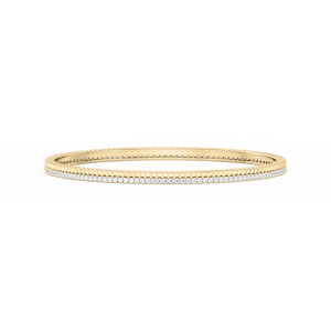 1 ½ ctw Round Lab Grown Diamond Double Row Bangle Bracelet  - 7.25 Inches