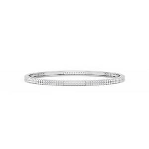 1 ½ ctw Round Lab Grown Diamond Textured Bangle Bracelet  - 7.25 Inches