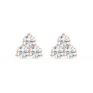 1 ¹⁄₁₀ ctw Round Lab Grown Diamond Three Stone Stud Earrings