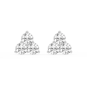 1 ¹⁄₁₀ ctw Round Lab Grown Diamond Three Stone Stud Earrings