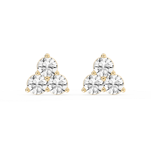 1 ¹⁄₁₀ ctw Round Lab Grown Diamond Three Stone Stud Earrings