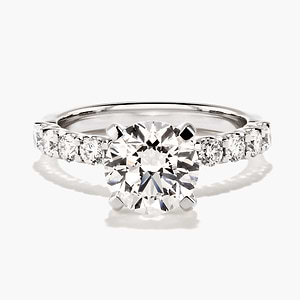 10 Stone Accented Engagement Ring - 2.00ct Round Cut Lab-Grown Diamond (RTS)