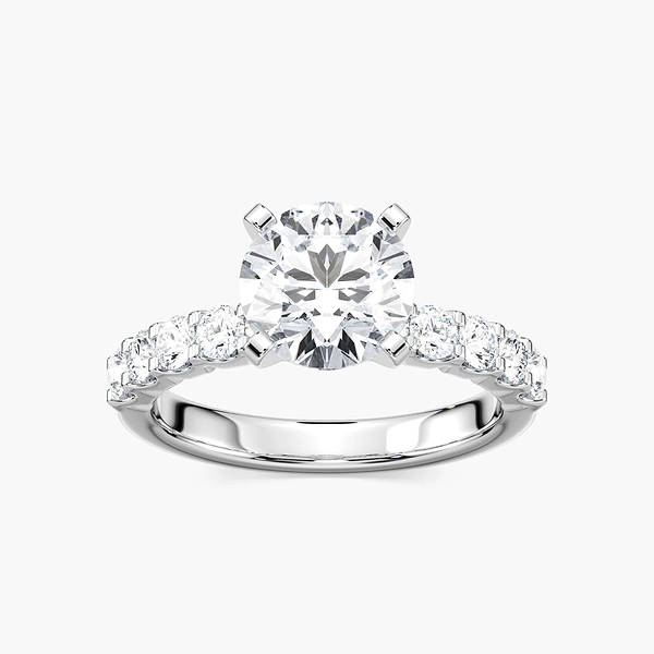 Anna Lab Grown Diamond Shared Prong Side Stone Engagement Ring