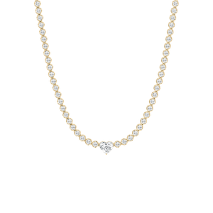 13 ⅓ ctw Round Lab Grown Diamond Heart Center Tennis Necklace - 18 Inches