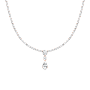 17 ctw Multi-Shape Lab Grown Diamond Three Stone Drop Tennis Necklace - 18 Inches