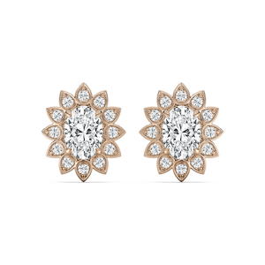 2 1⁄2 ctw Oval Lab Grown Diamond Vintage Halo Stud Earrings