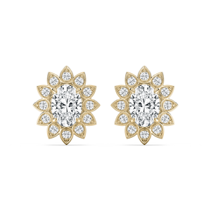 2 1⁄2 ctw Oval Lab Grown Diamond Vintage Halo Stud Earrings