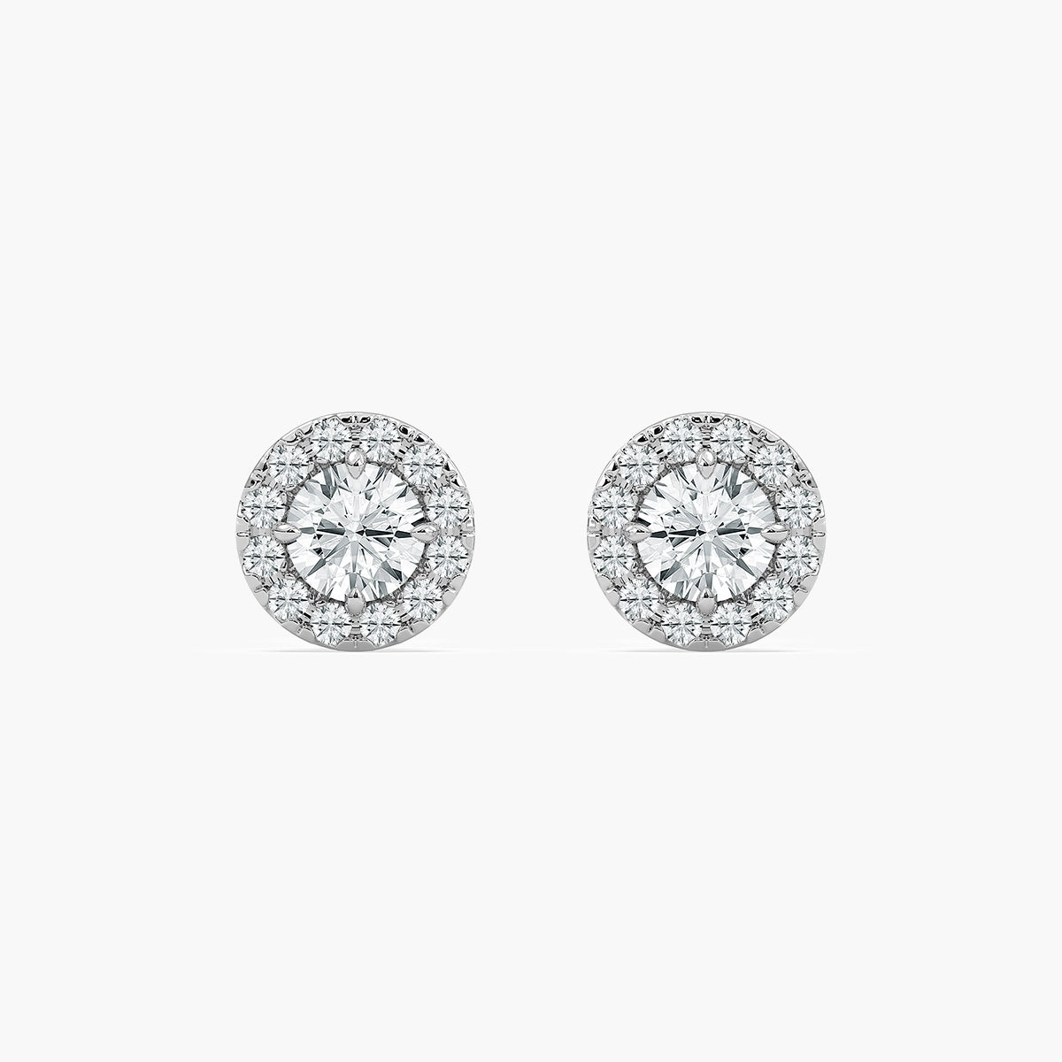 2/3 ctw Round Lab Grown Diamond Classic Halo Stud Earrings
