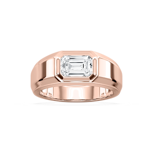 2 ctw Emerald Lab Grown Diamond East-West Bezel Ring