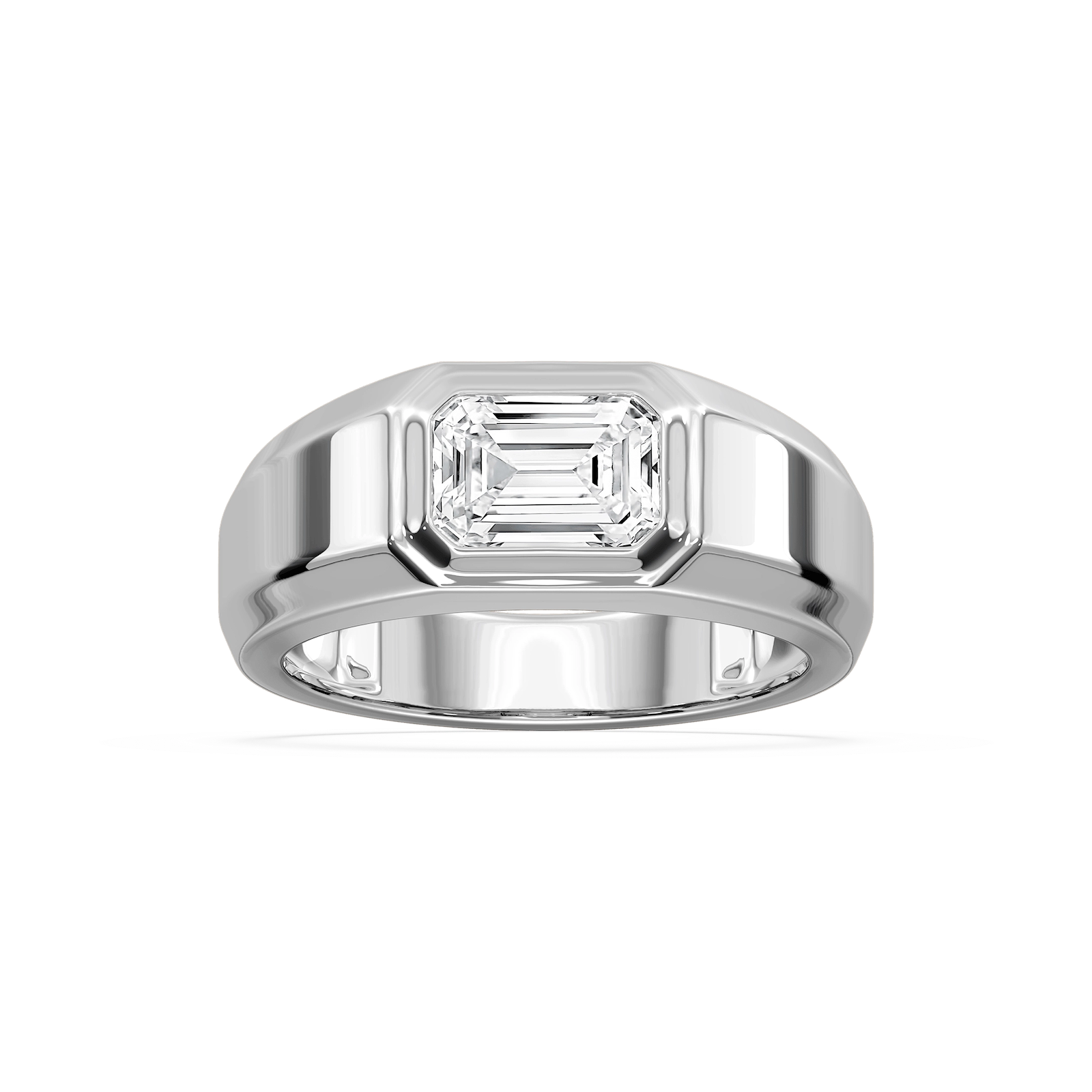 2 ctw Emerald Lab Grown Diamond East-West Bezel Ring