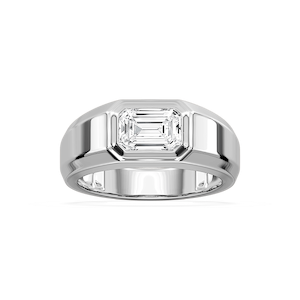 2 ctw Emerald Lab Grown Diamond East-West Bezel Ring