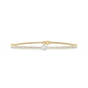 2 ²⁄₅ ctw Emerald Lab Grown Diamond Three Station Tennis Bracelet  - 7 Inches