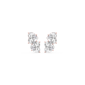 2 ctw Heart Lab Grown Diamond Two Stone Stud Earrings