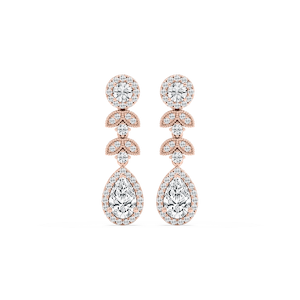2 ⅜ ctw Pear and Round Lab Grown Diamond Chain Drop Earrings