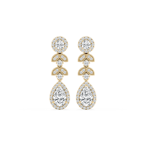 2 ⅜ ctw Pear and Round Lab Grown Diamond Chain Drop Earrings
