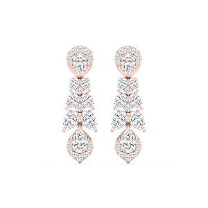 2 ½ ctw Pear and Round Lab Grown Diamond Drop Earrings