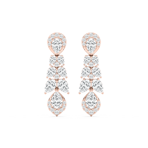 2 ½ ctw Pear and Round Lab Grown Diamond Drop Earrings