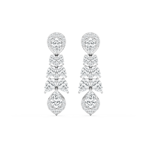 2 ½ ctw Pear and Round Lab Grown Diamond Drop Earrings