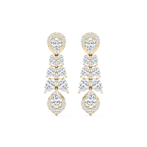 2 ½ ctw Pear and Round Lab Grown Diamond Drop Earrings