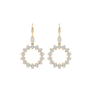 2 ctw Round and Baguette Lab Grown Diamond Circle Drop Earrings
