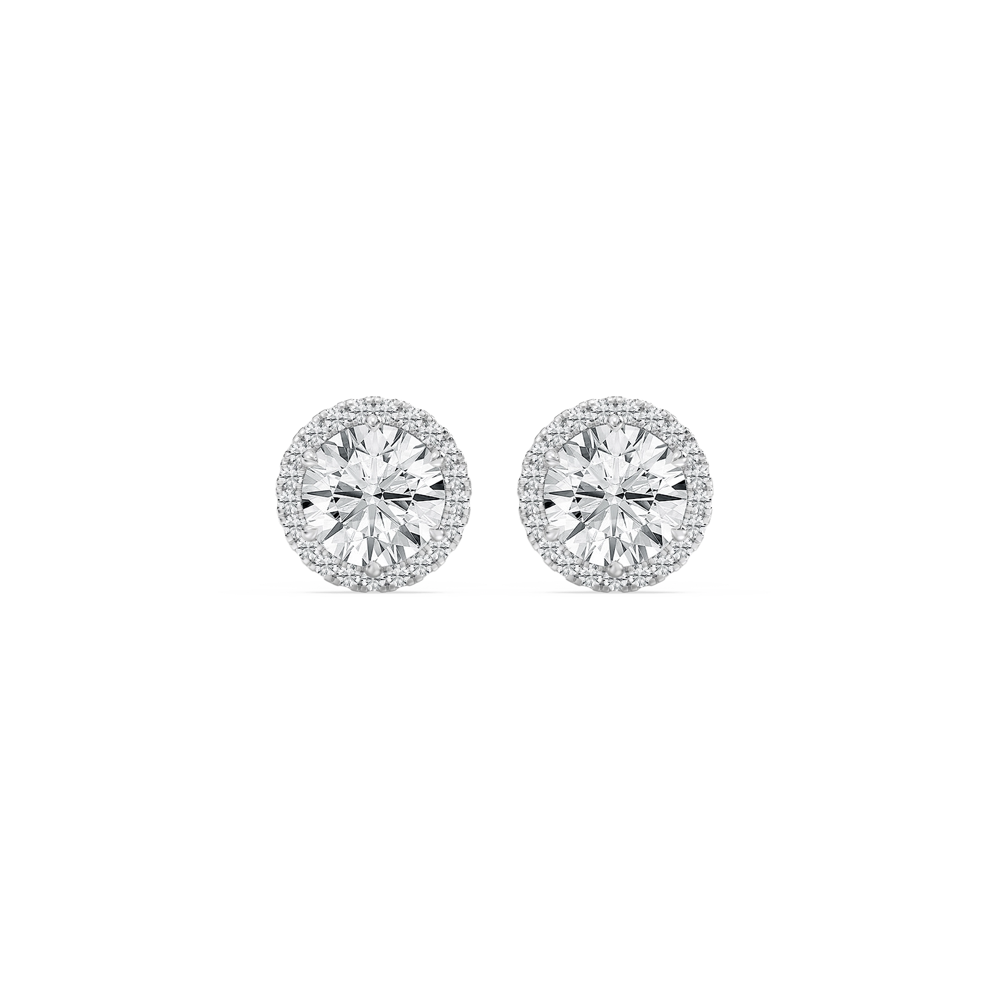 2 ⅓ ctw Round Lab Grown Diamond Halo Stud Earrings