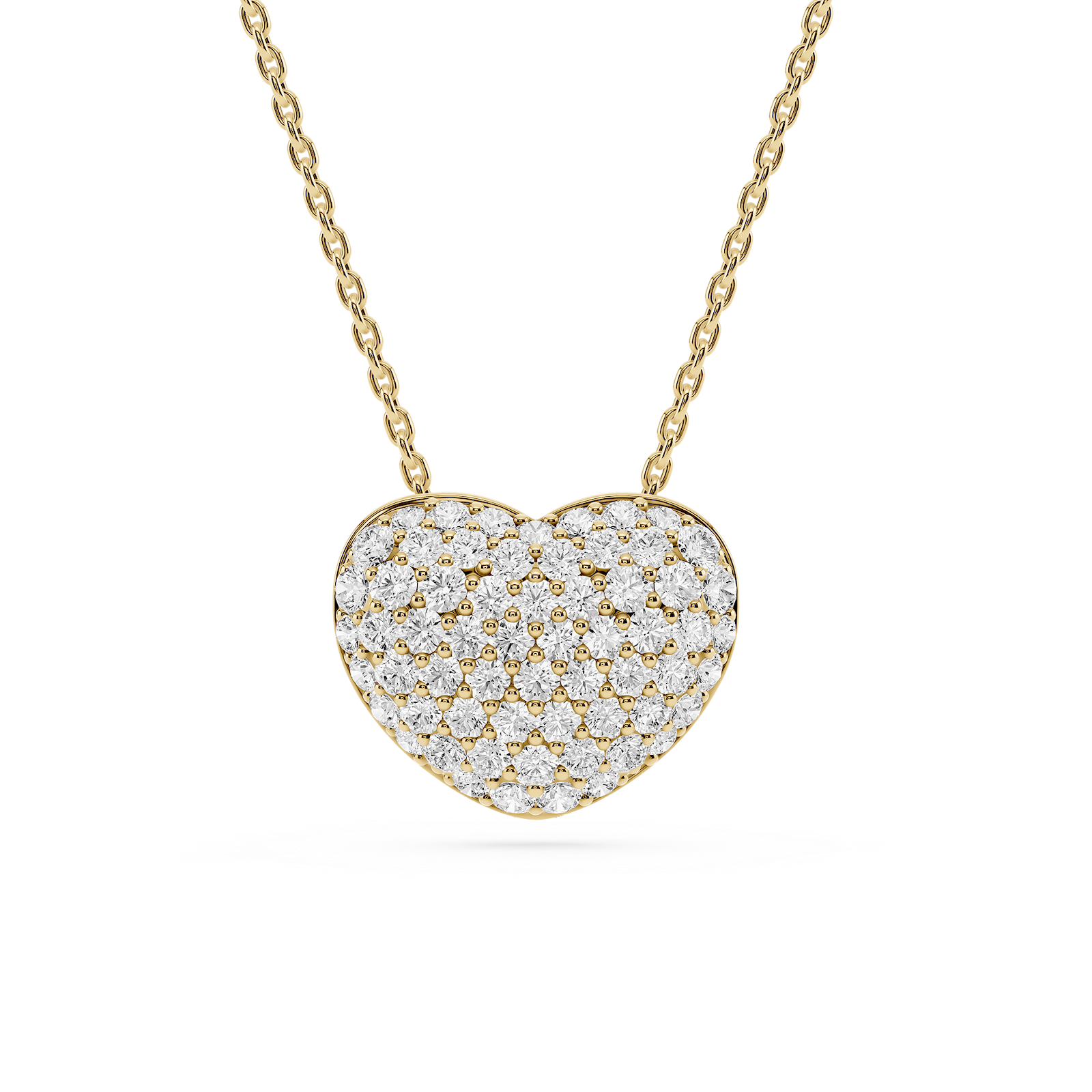 2 ⅖ ctw Round Lab Grown Diamond Pave Heart Pendant - 18 inches