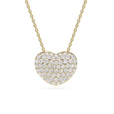 2 ⅖ ctw Round Lab Grown Diamond Pave Heart Pendant - 18 inches