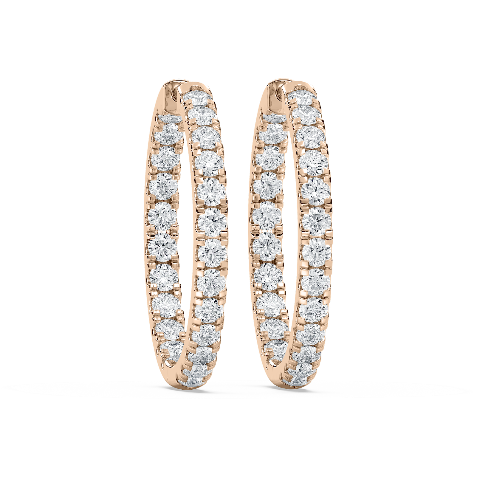 2 ¹⁄₆ ctw Round Lab Grown Diamond Prong Set Inside Out Hoops