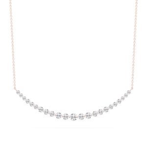 2 ctw Round Lab Grown Diamond Shared Prong Smile Necklace - 18 Inches