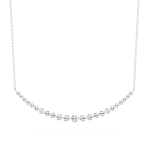 2 ctw Round Lab Grown Diamond Shared Prong Smile Necklace - 16 to 18 Inches