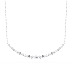 2 ctw Round Lab Grown Diamond Shared Prong Smile Necklace - 18 Inches