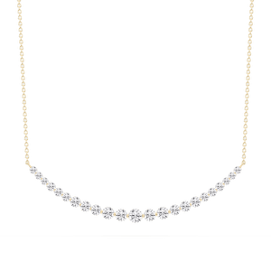 2 ctw Round Lab Grown Diamond Shared Prong Smile Necklace - 18 Inches