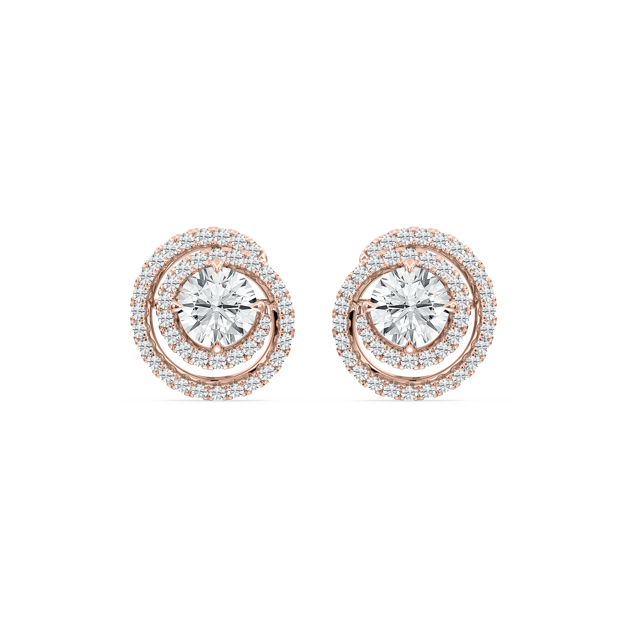 2 ⅞ ctw Round Lab Grown Diamond Swirl Stud Earrings