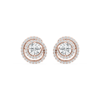 2 ⅞ ctw Round Lab Grown Diamond Swirl Stud Earrings