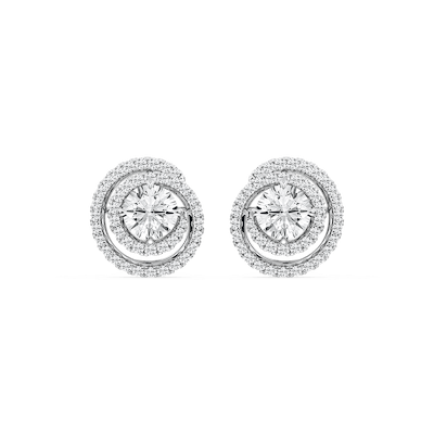 2 ⅞ ctw Round Lab Grown Diamond Swirl Stud Earrings
