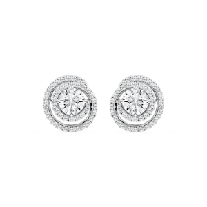 2 ⅞ ctw Round Lab Grown Diamond Swirl Stud Earrings