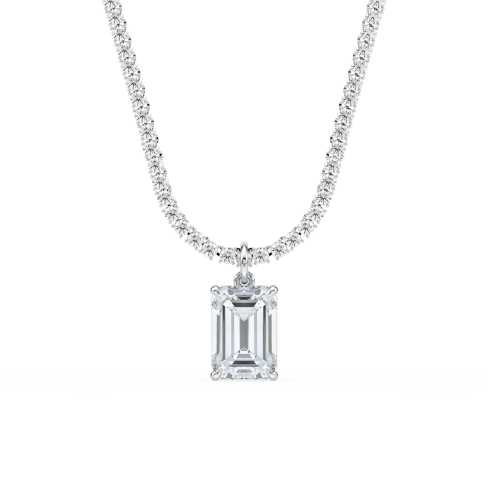 23 ⅝ ctw Emerald Lab Grown Diamond Drop Necklace Necklace - 22 Inches - Signature Collection