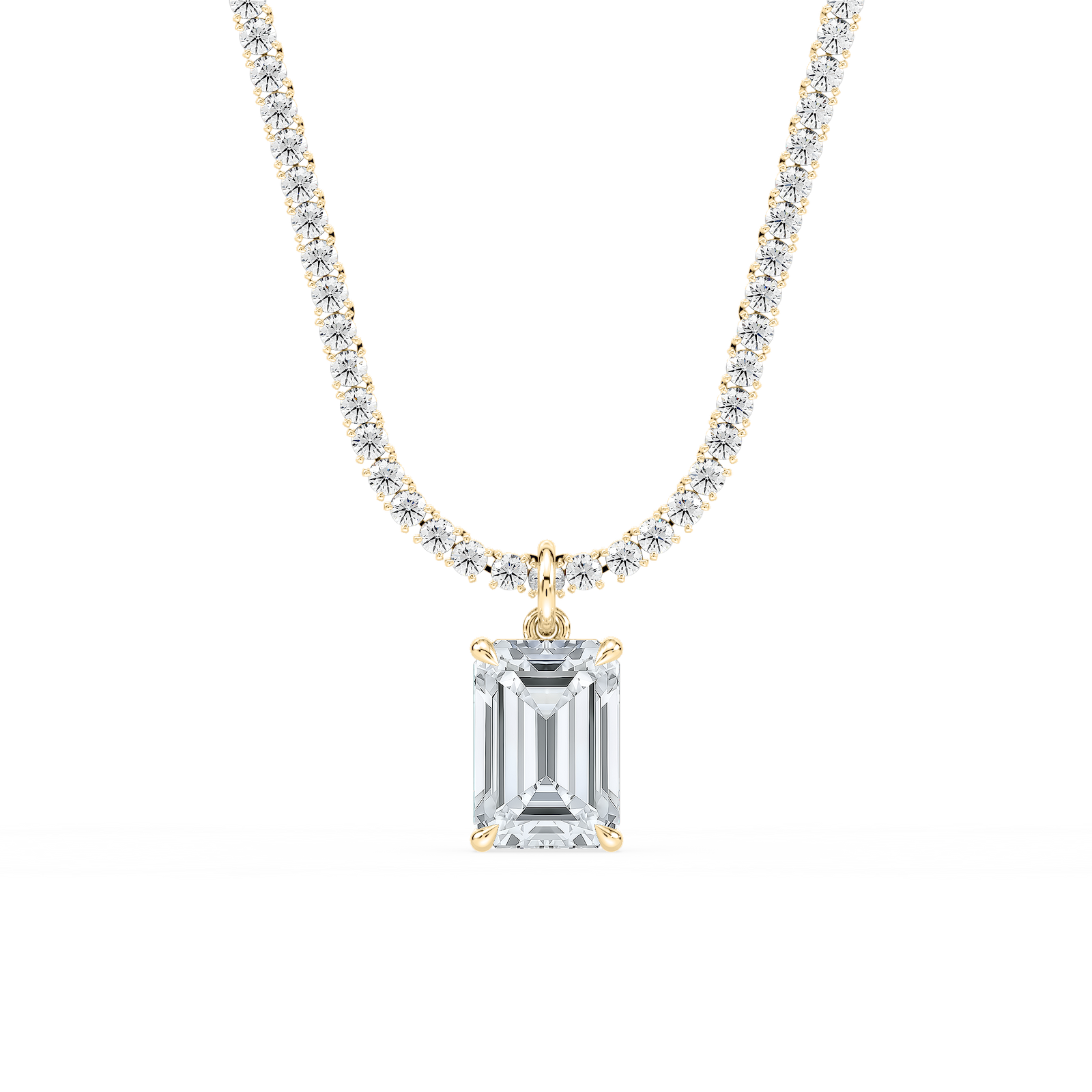 23 ⅝ ctw Emerald Lab Grown Diamond Drop Necklace Necklace - 22 Inches - Signature Collection