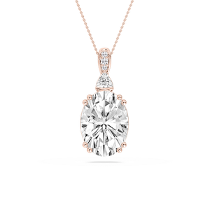 23 ²⁄₃ ctw Oval Lab Grown Diamond Double Prong Pendant - 18 Inches - Signature Collection