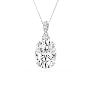 23 ²⁄₃ ctw Oval Lab Grown Diamond Double Prong Pendant - 18 Inches - Signature Collection