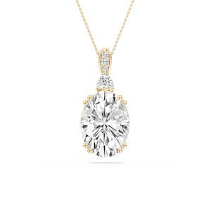 23 ²⁄₃ ctw Oval Lab Grown Diamond Double Prong Pendant - 18 Inches - Signature Collection