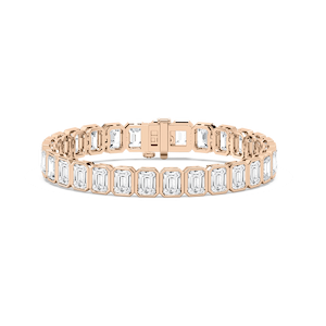 29 ctw Emerald Lab Grown Diamond Bezel Set Tennis Bracelet  - 7 Inches