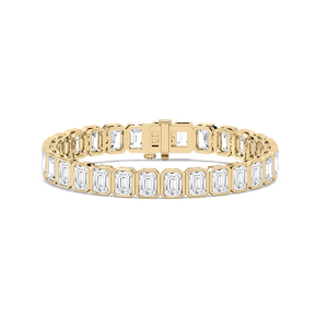 29 ctw Emerald Lab Grown Diamond Bezel Set Tennis Bracelet  - 7 Inches