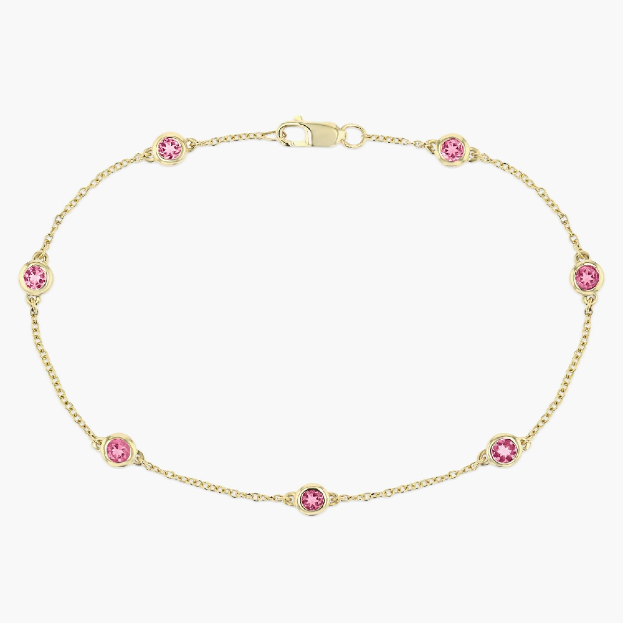 Lab Created Gemstone Station Bracelet