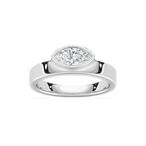 3/4 ctw Marquise Lab Grown Diamond Bezel Fashion Ring
