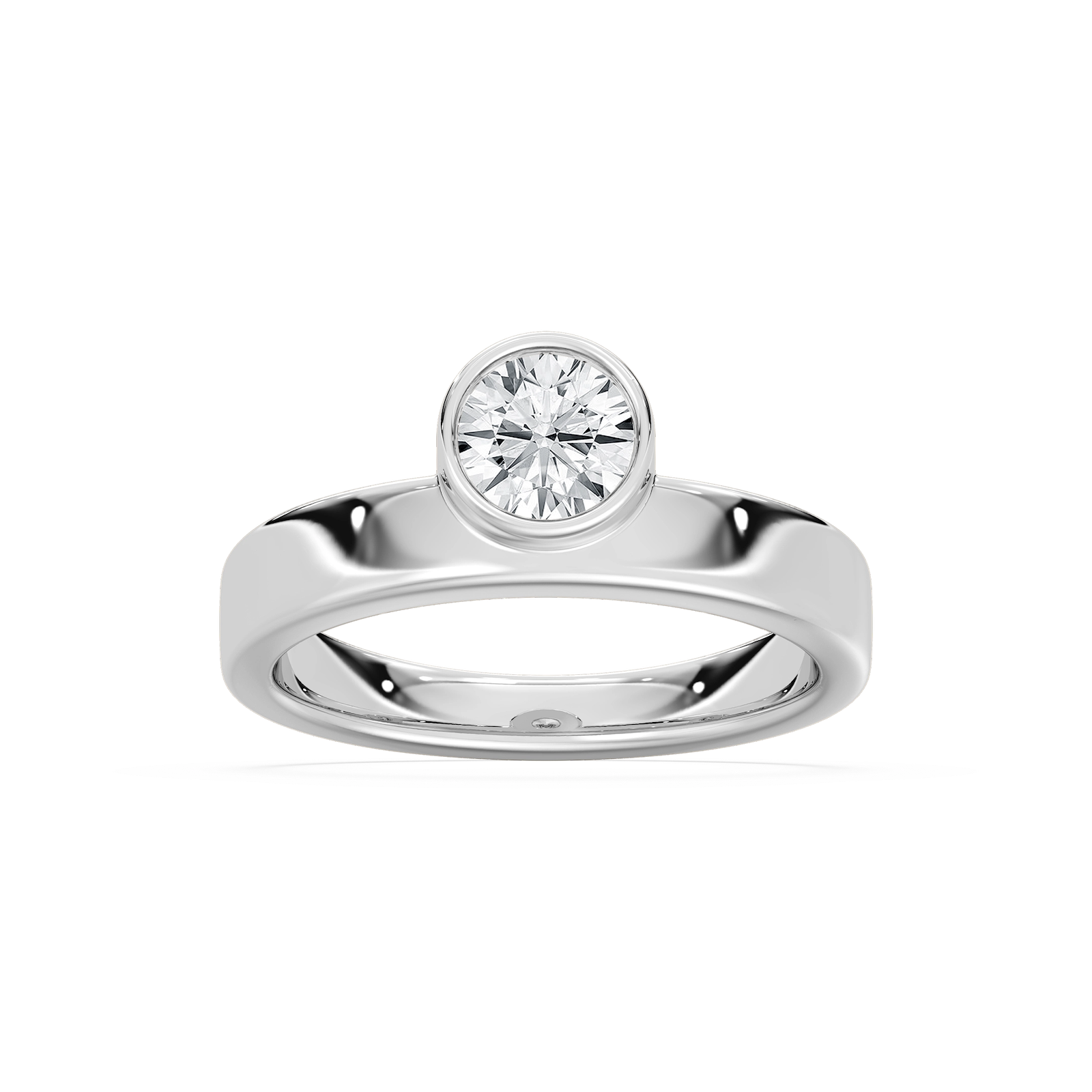3/4 ctw Round Lab Grown Diamond Bezel Ring